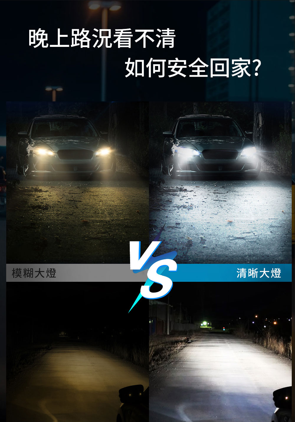 晚上路況看不清，如何安全回家?!
