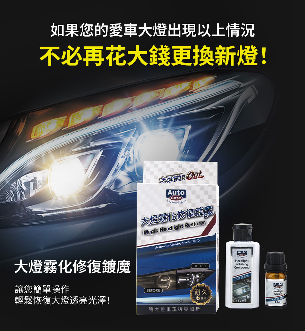 不必再花大錢更換新燈，大燈霧化修復鍍魔