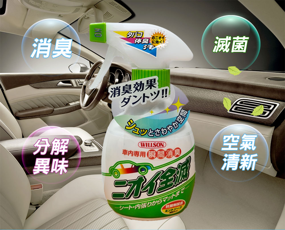 消臭 ニオイに効く消臭効果分解WILLSON車內專用瞬間消臭異味滅菌空氣清新